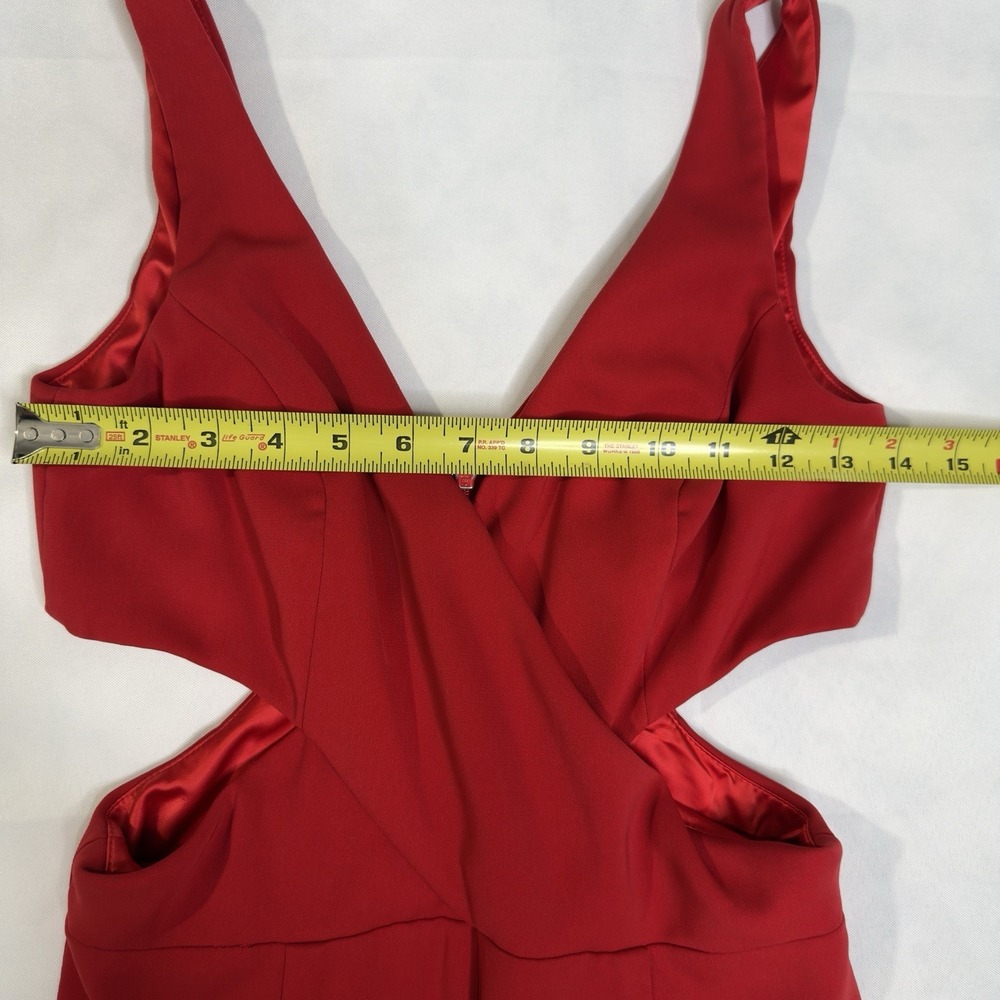 Jay Godfrey Size 2 Red Cut out Wide Leg Jumpsuit Party Formal Going Out - Picture 7 of 15